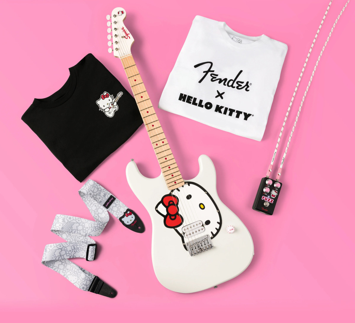 Hello Kitty envahit les guitares Fender et Loog